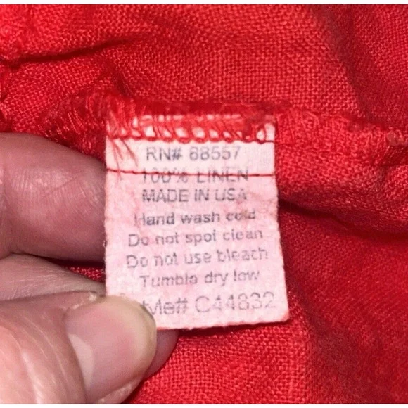 Fenini Womens Orange Linen Button Up Jacket XL Pockets Flowy Quiet Luxury Classy - Picture 6 of 10